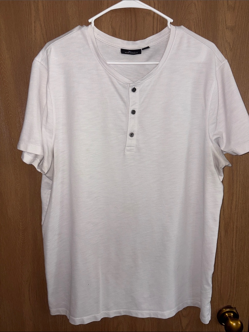 Marc Anthony White Short Sleeve Henley Tee